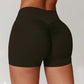 Solid brushed hip High-waist shorts