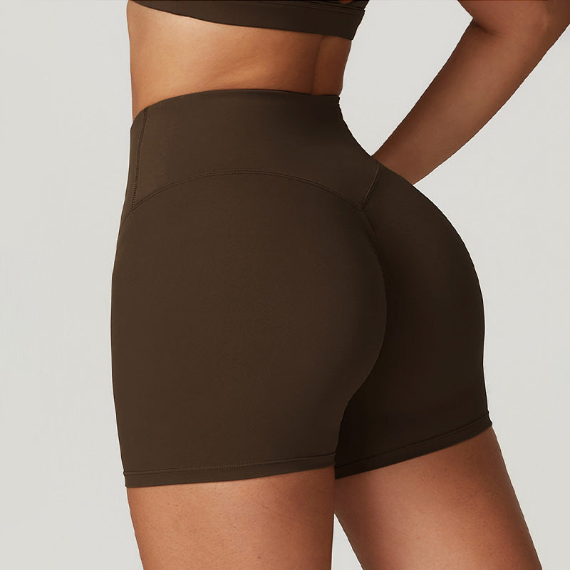 High-waisted hip-lifting skinny athletic shorts