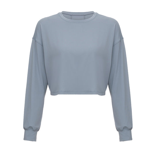 Paneled U Neck Cropped Track Top