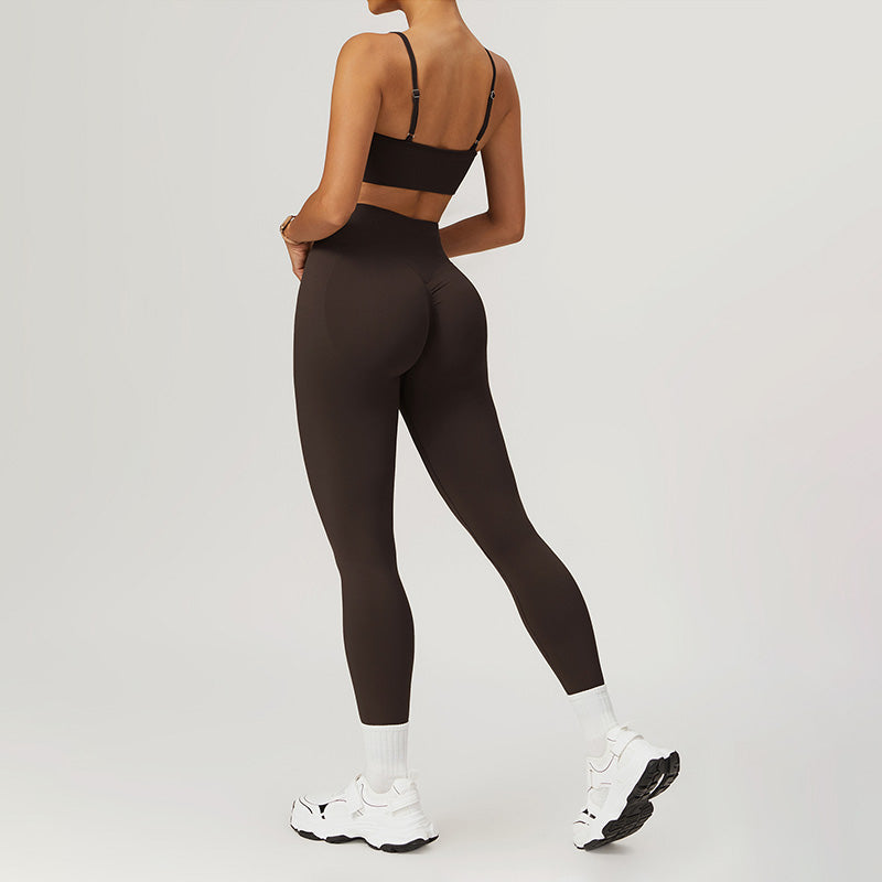 Seamless High-waisted Sports Bra + Legging 2 Pieces Set