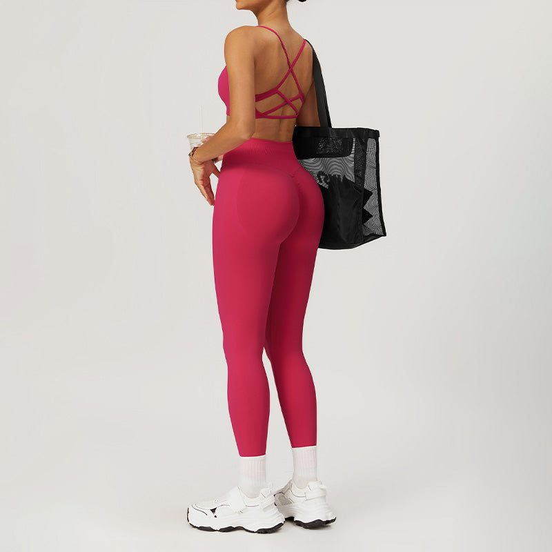 Seamless High-waisted Yoga Bra + Legging 2 Pieces Set