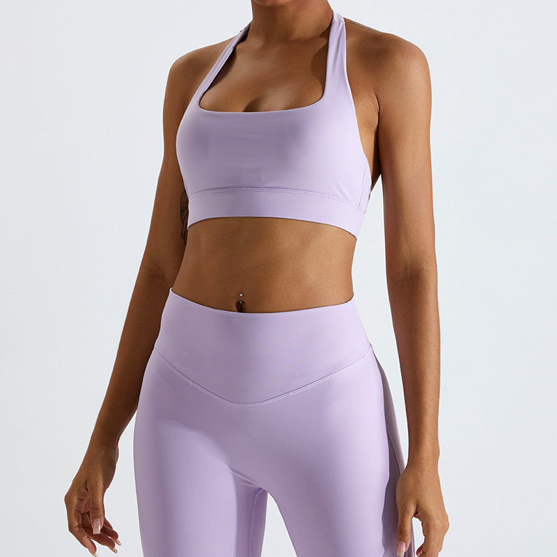 Quick-drying halterneck sports bra