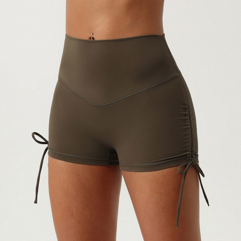 New pleated drawstring yoga shorts