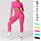 Quick-Dry long sleeve sports crop top + High waist legging 2-pieces set