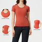 Round neck slim fit breathable top T-shirt