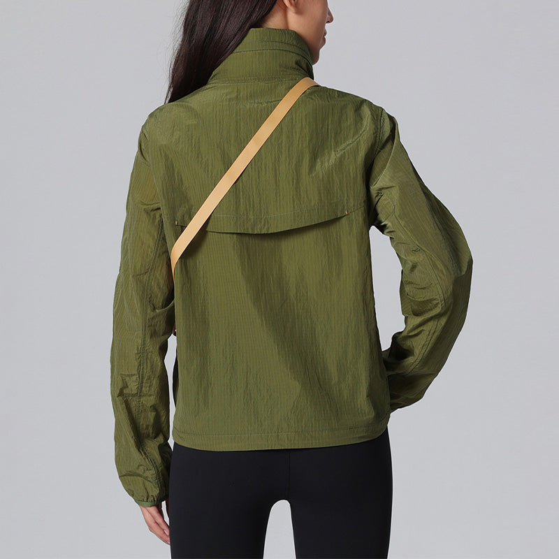 Stand collar windproof outdoor Convertible jacket