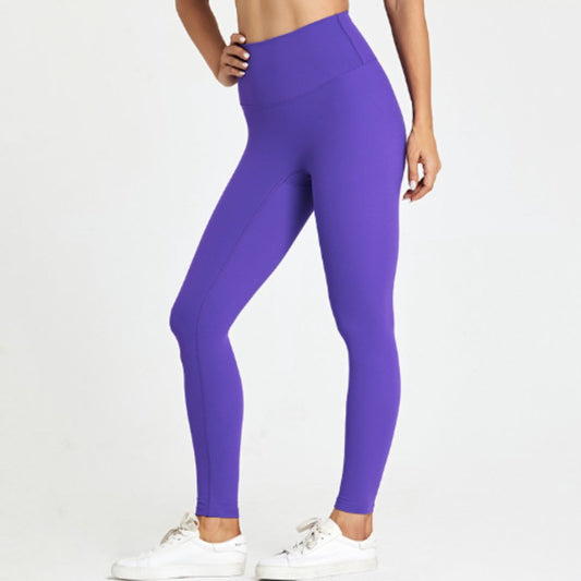 Solid color high waist yoga leggings