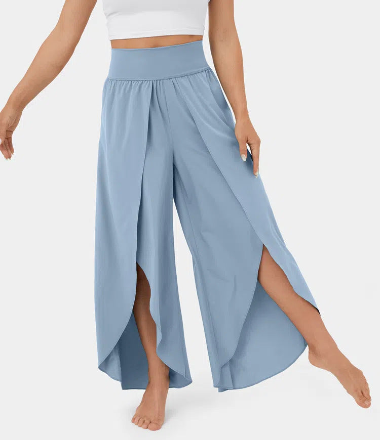 High-rise split quick-drying releax pants