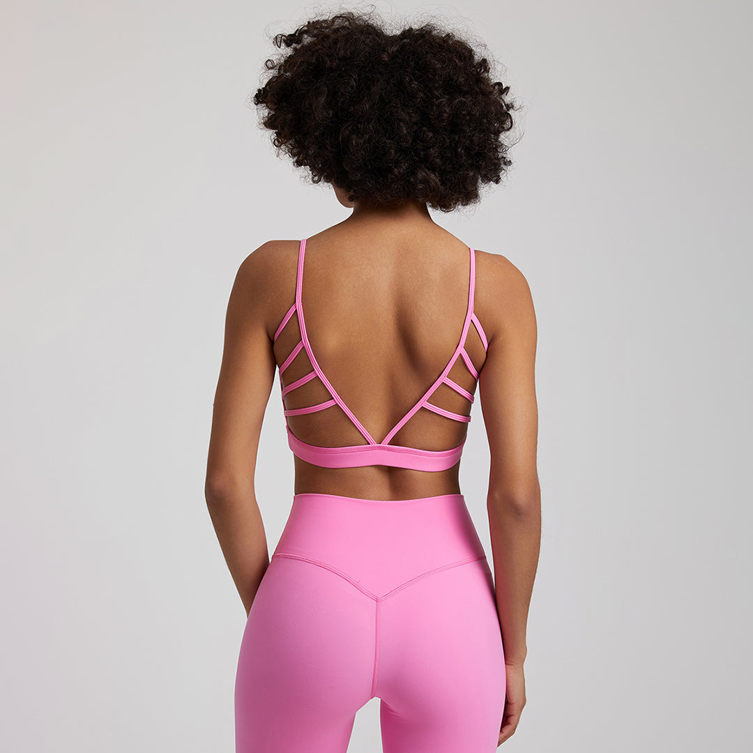 Soutien-gorge de sport bifurqué à dos très extensible