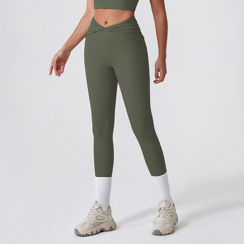 Quick-Dry High Waist Twist Butt Lift Running Leggings