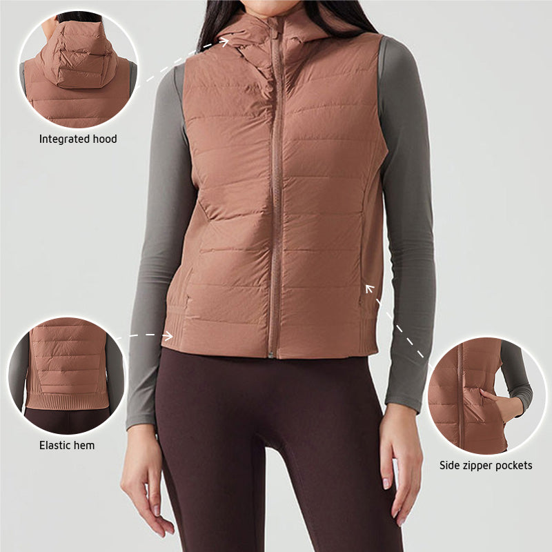 Autumn and Winter Lightweight Slim-fit Hooded Down Vest