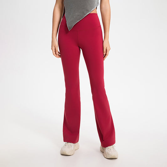 Pantalon de course taille haute en molleton et chaud