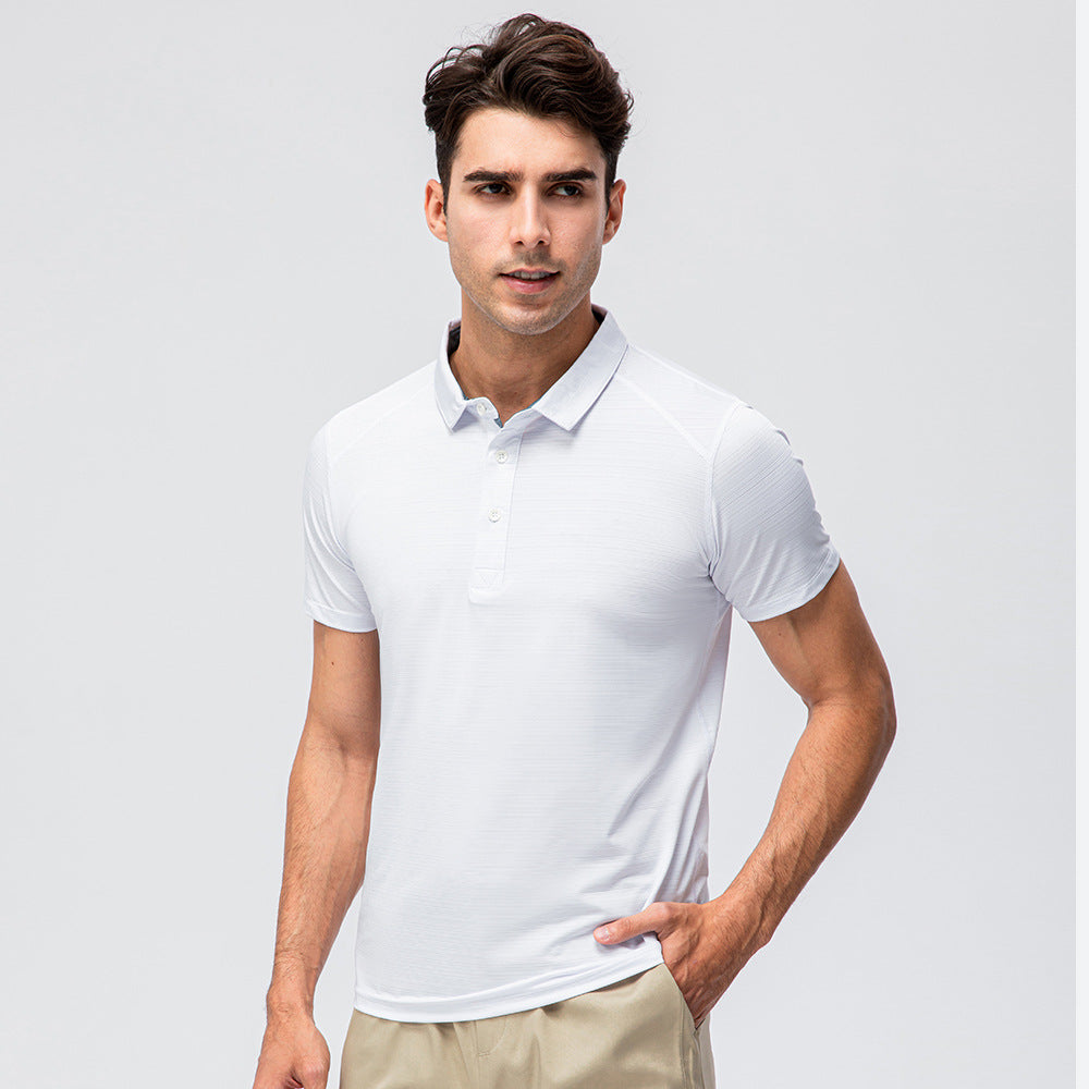 Men's solid color breathable sports polo shirt