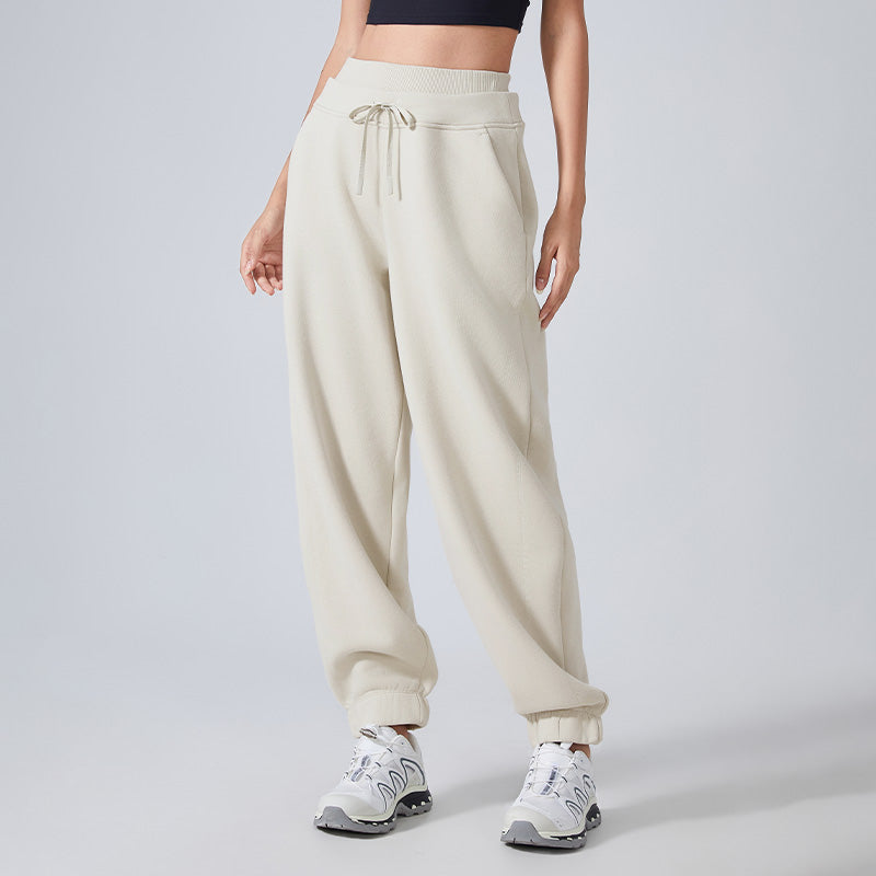 Autumn and winter velvet warm leg-fitting casual sweatpants