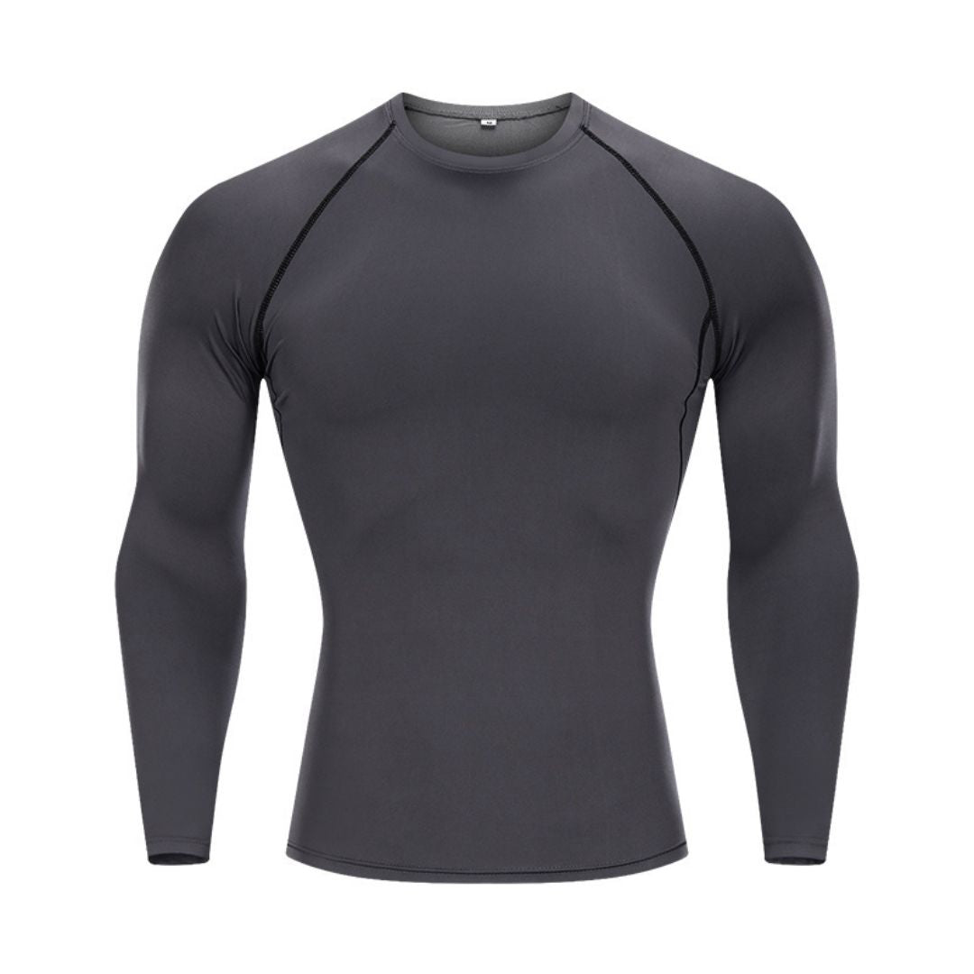 Long sleeve men's round neck sports T-shirt