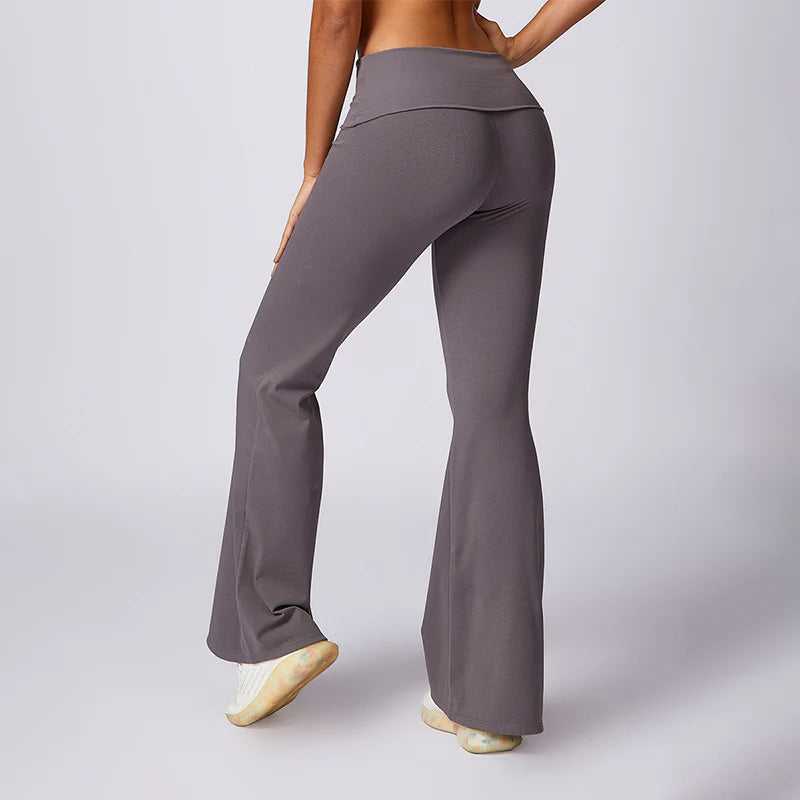 High-waisted hip-lifting flared casual sport pants