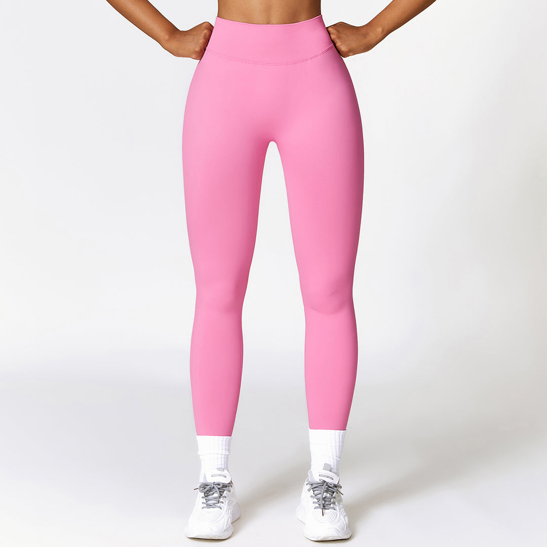 High-rise hip-lifted skinny seamless leggings