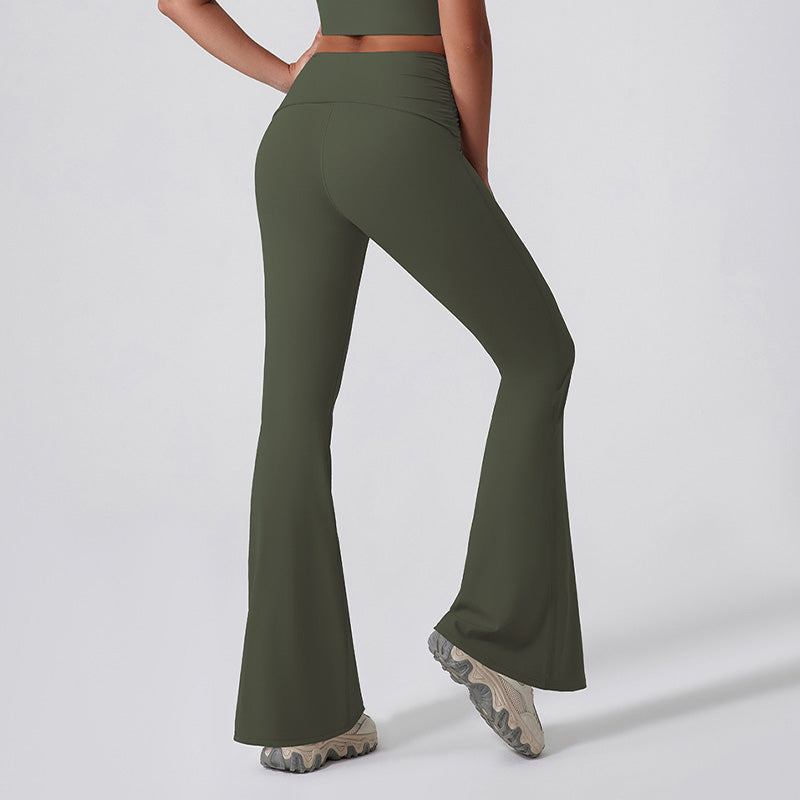 Tight Nude High Waist Yoga Flare Pants