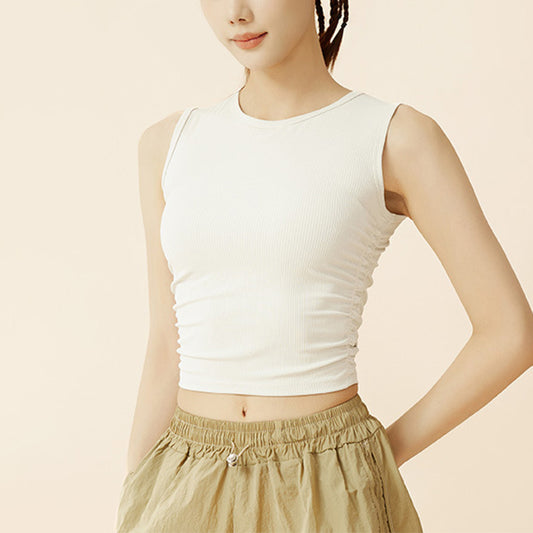 Ultra-soft Bilateral Folding Sports Crop Top