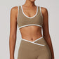 Breathable Nude Contrasting Color Sports Bra