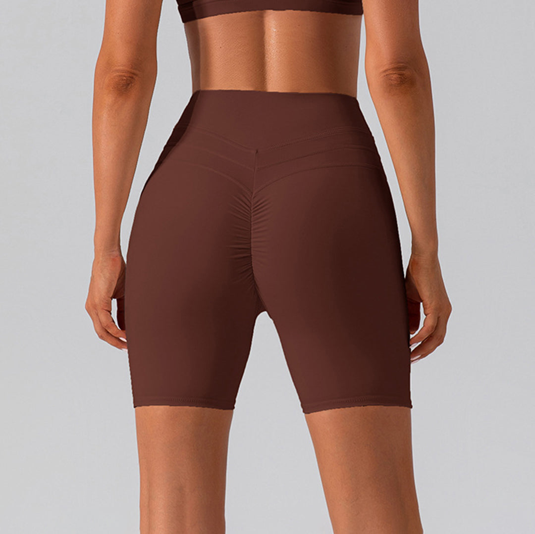 Elastic hip-lift yoga shorts