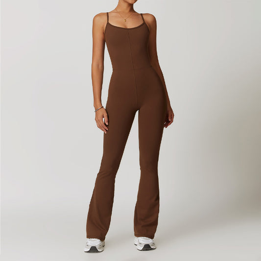 Ultra-soft One-Piece Tight Backless Fitness Jumpsuits