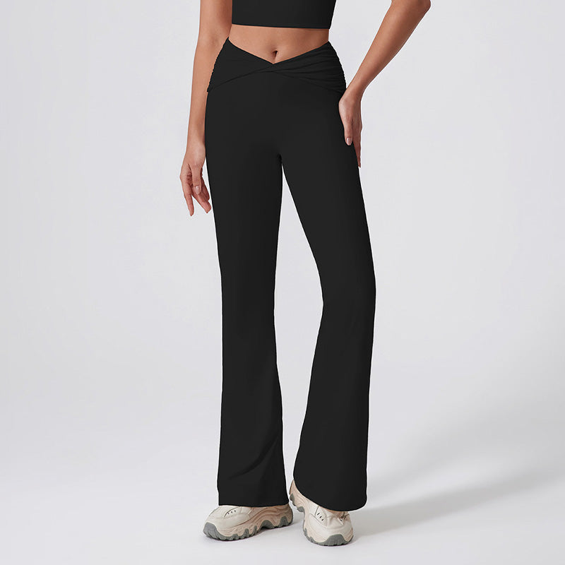 Tight Nude High Waist Yoga Flare Pants