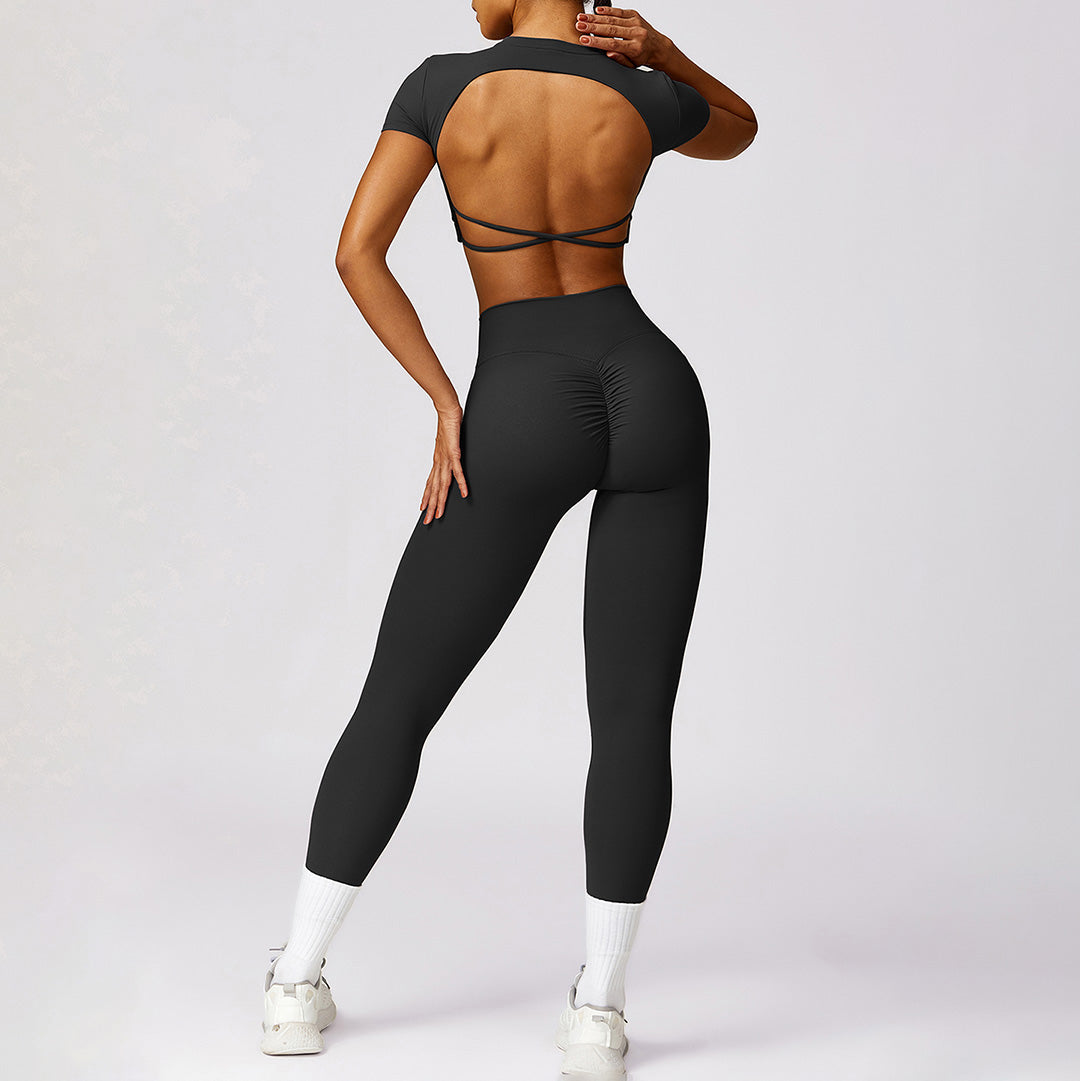 Tight running short sleeves & leggings sport sets