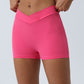 Running Fitness Crossover V Waist Athletic Shorts