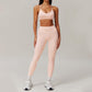 Thin straps sports Bra + High-waist leggings 2-piece set