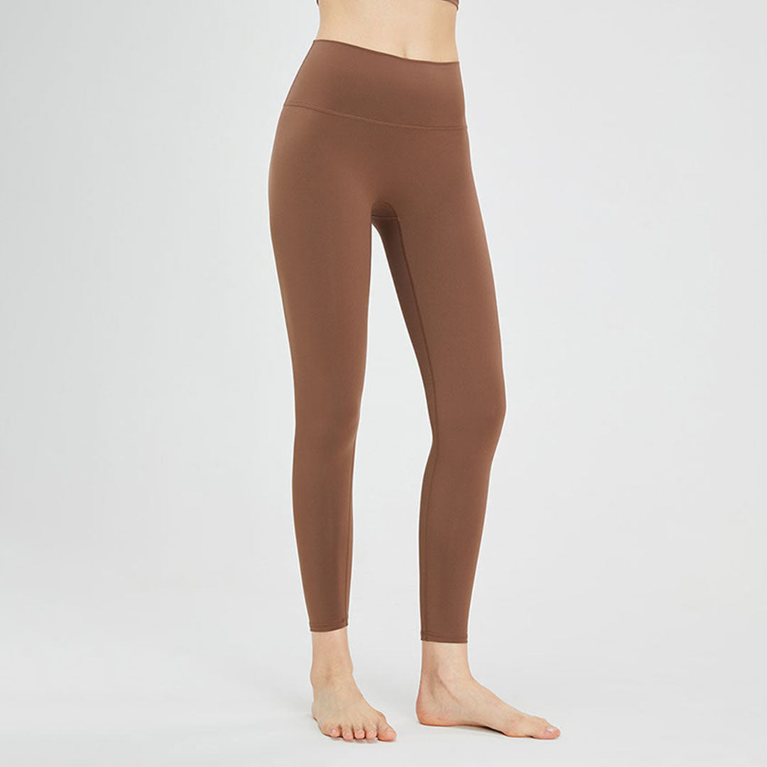 Leggings de yoga de sport taille haute de couleur unie