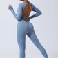 Quick-drying backless long sleeves tight Jumpsuits