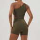 Ultra-Soft One Shoulder Silming Sports Jumpsuit