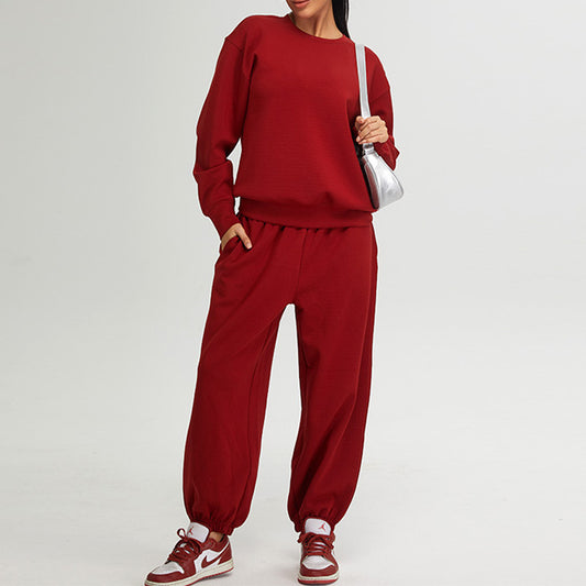 Autumn and winter loose casual sports sweatshirts 2-piece set