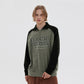 Contrasting panels lettered printed sweatshirt