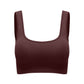 Solid wide straps, square neck sports bra