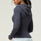 Full Zipper Long Sleeve Sports Hooded Jacket