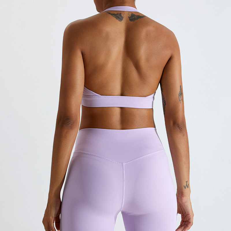 Quick-drying halterneck sports bra