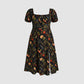 Large size printed square neck casual dress