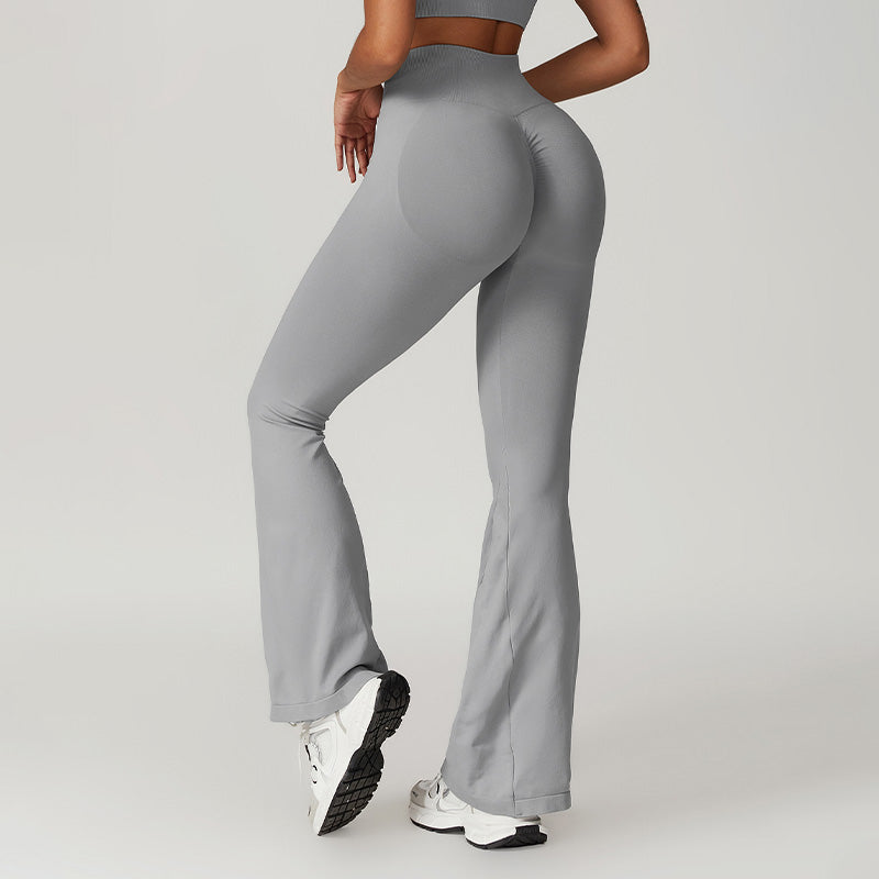 Tight fit seamless yoga bell bottoms pants