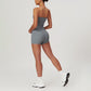 Outdoor Fitness Backless Running Sports Tube Top + Shorts 2-piece Set