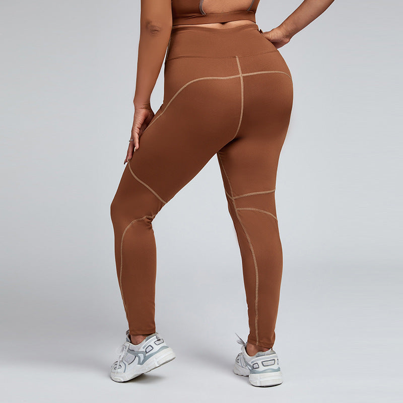 Legging à empiècements taille haute grande taille