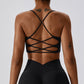 Solid 3/4 cup back cross sport bra