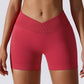 Cross-waisted hip-lift sports shorts