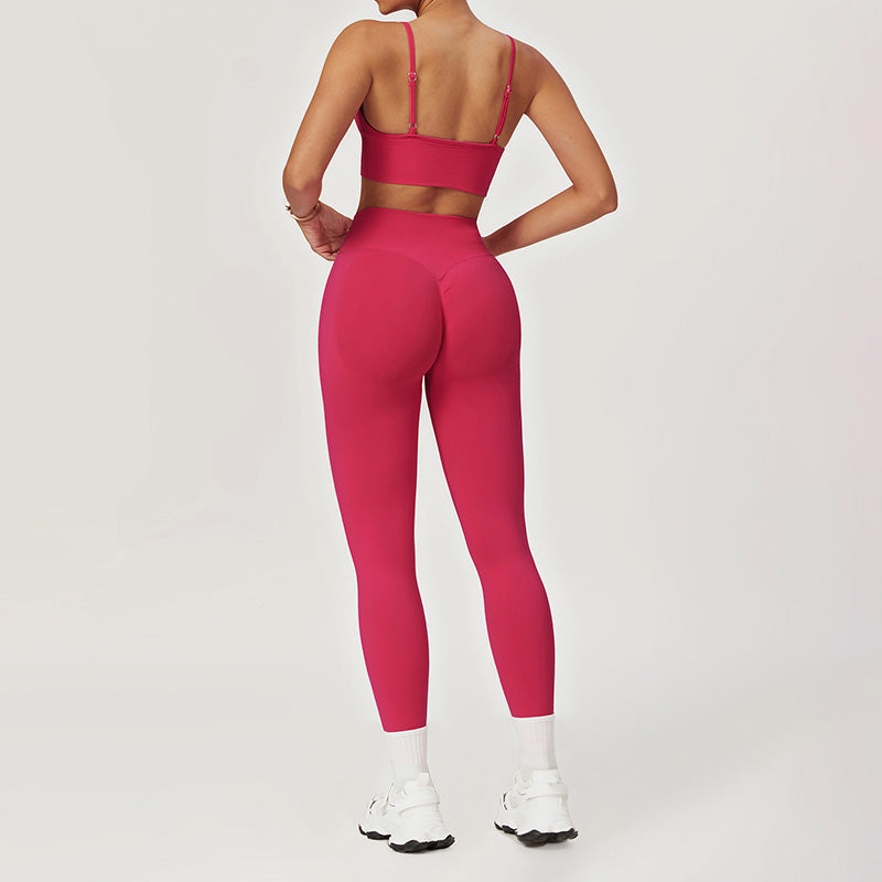 Seamless High-waisted Sports Bra + Legging 2 Pieces Set