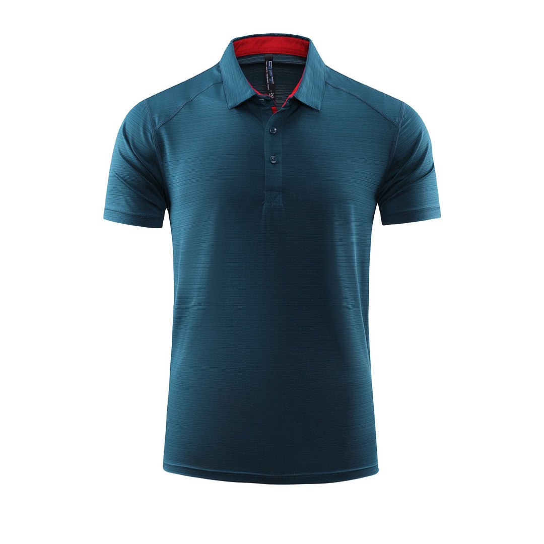 Men's solid color breathable sports polo shirt