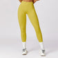 Solid high-waisted hip-lifting athletic leggings