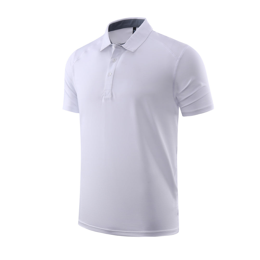 Men's solid color breathable sports polo shirt