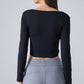 Slimming long sleeved sports Crop top