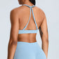 Seamless Thin Straps Cross Back Sports Bra